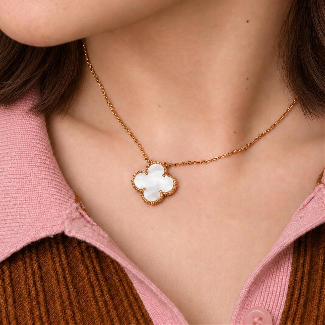 Authentic VCA Alhambra Necklace Ginza Limited Edition Mother of Pearl