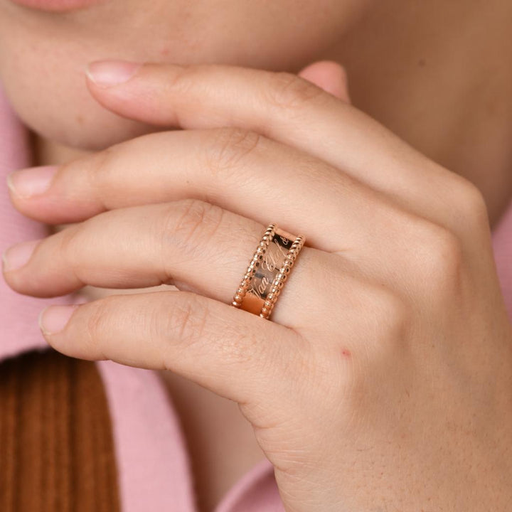 Preowned Van Cleef & Arpels Perlée Signature Ring modelling photo
