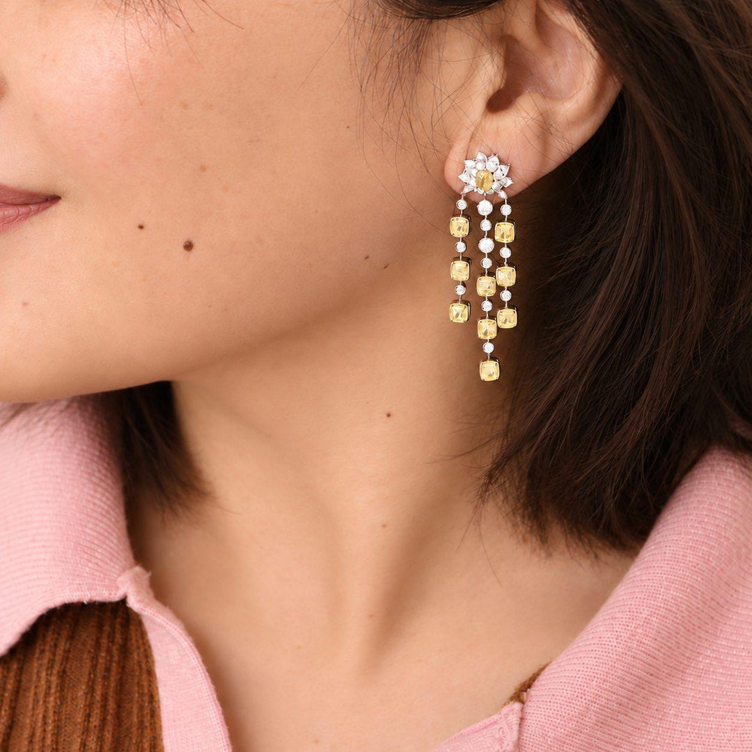Chandelier Diamonds 18K White Gold Earrings