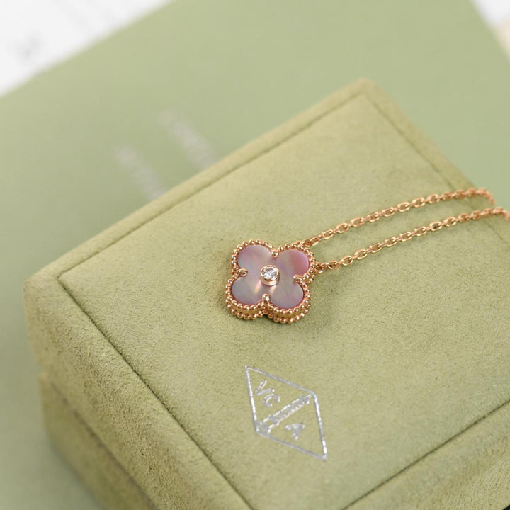 Preloved Van Cleef 2025 Holiday Pendant Pink Mother of Pearl