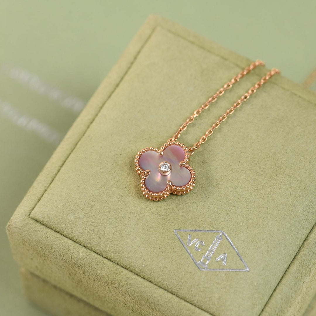 Preloved VCA 2025 Holiday Pendant Pink Mother of Pearl