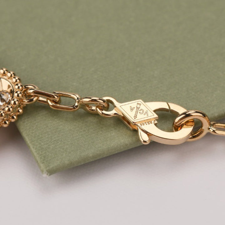 Van Cleef & Arpels Vintage Alhambra Yellow Gold Diamond Bracelet