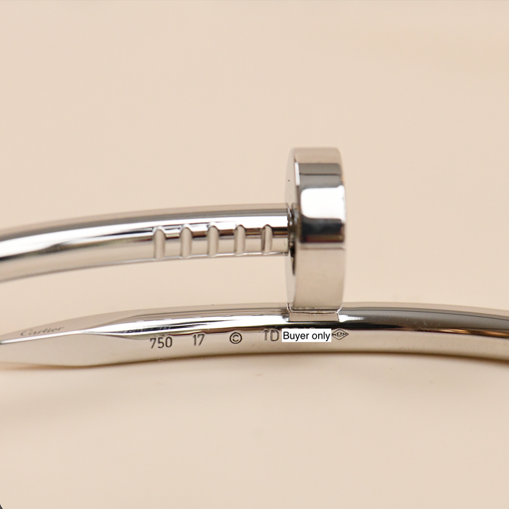 Preloved Cartier Juste un Clou bracelet in 18K white gold classic model 