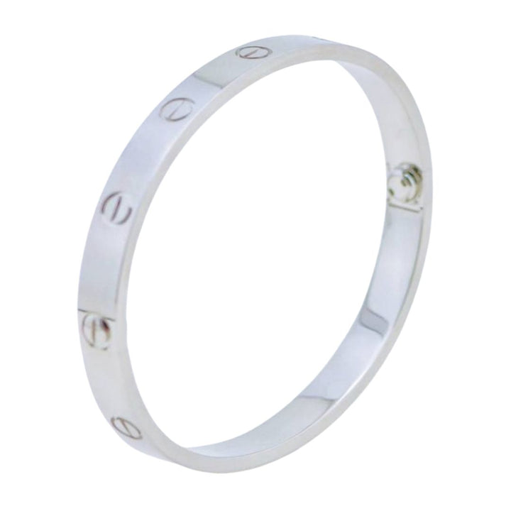 Preloved Authentic Cartier Love Bracelet 18K White Gold Size 19