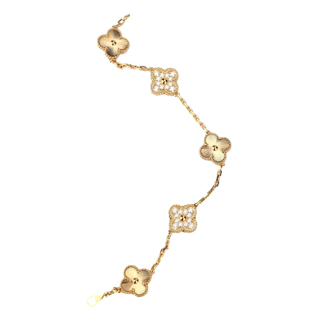 Van Cleef & Arpels Vintage Alhambra Yellow Gold Diamond Bracelet