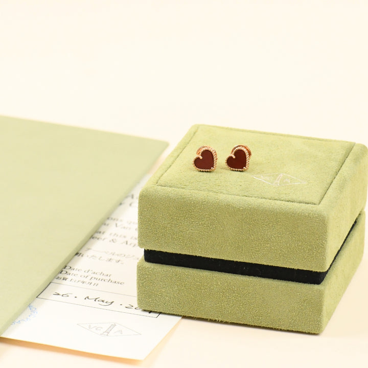 Van Cleef & Arpels Sweet Alhambra Heart 18K Earrings