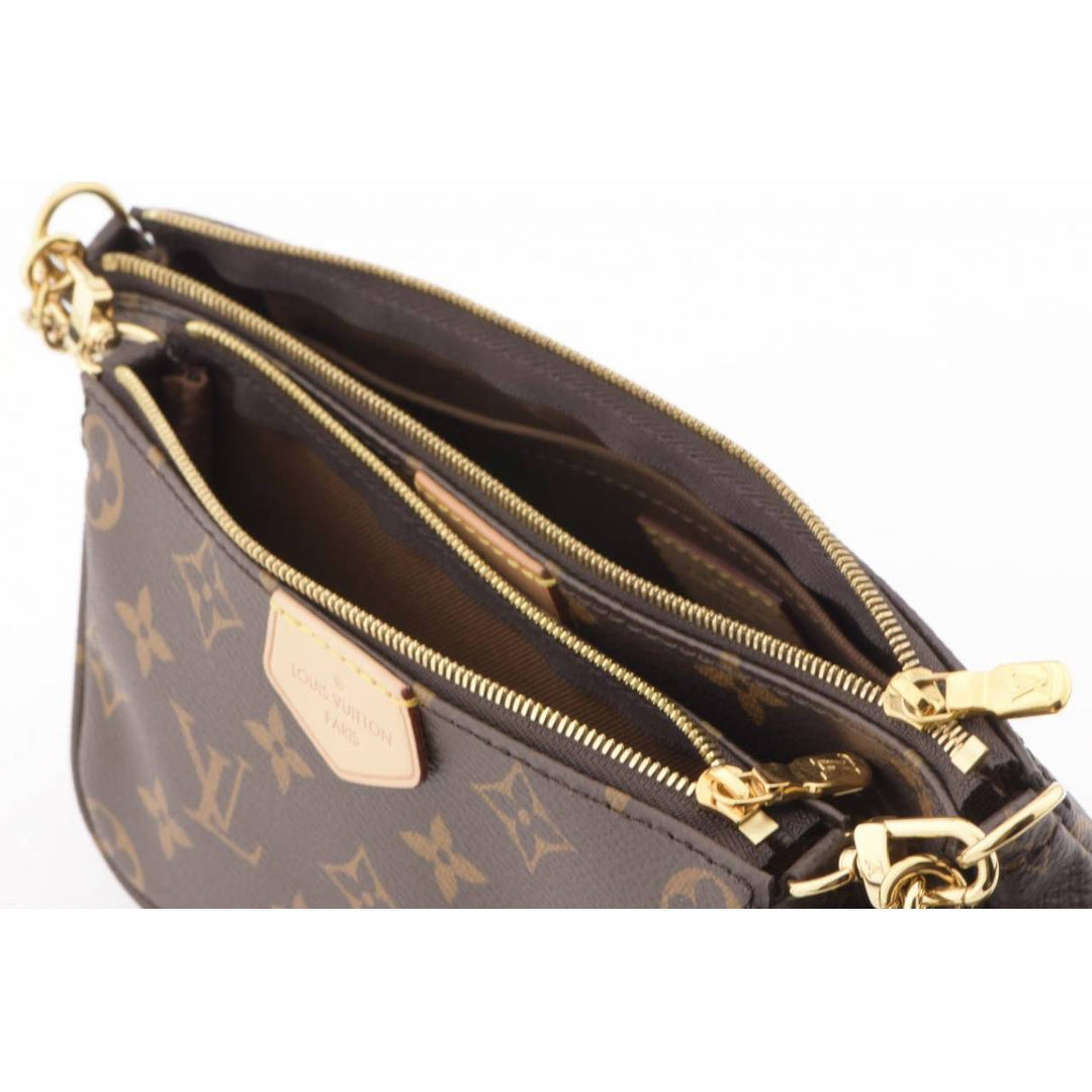Louis Vuitton - Authenticated Multi Pochette Accessoires Handbag - Cloth Brown Plain For Woman, Very Good condition