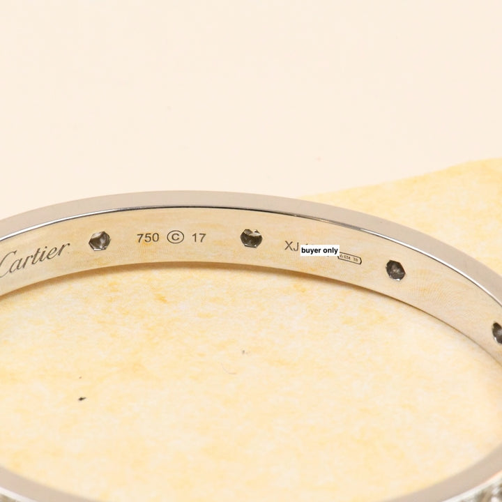 Preloved Cartier Love Diamond 18K White Gold Bracelet 