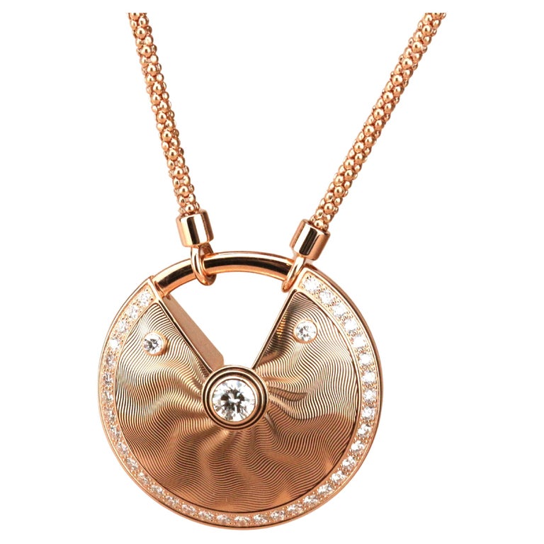 Cartier Amulette de Cartier 18K Rose Gold Diamond Necklace