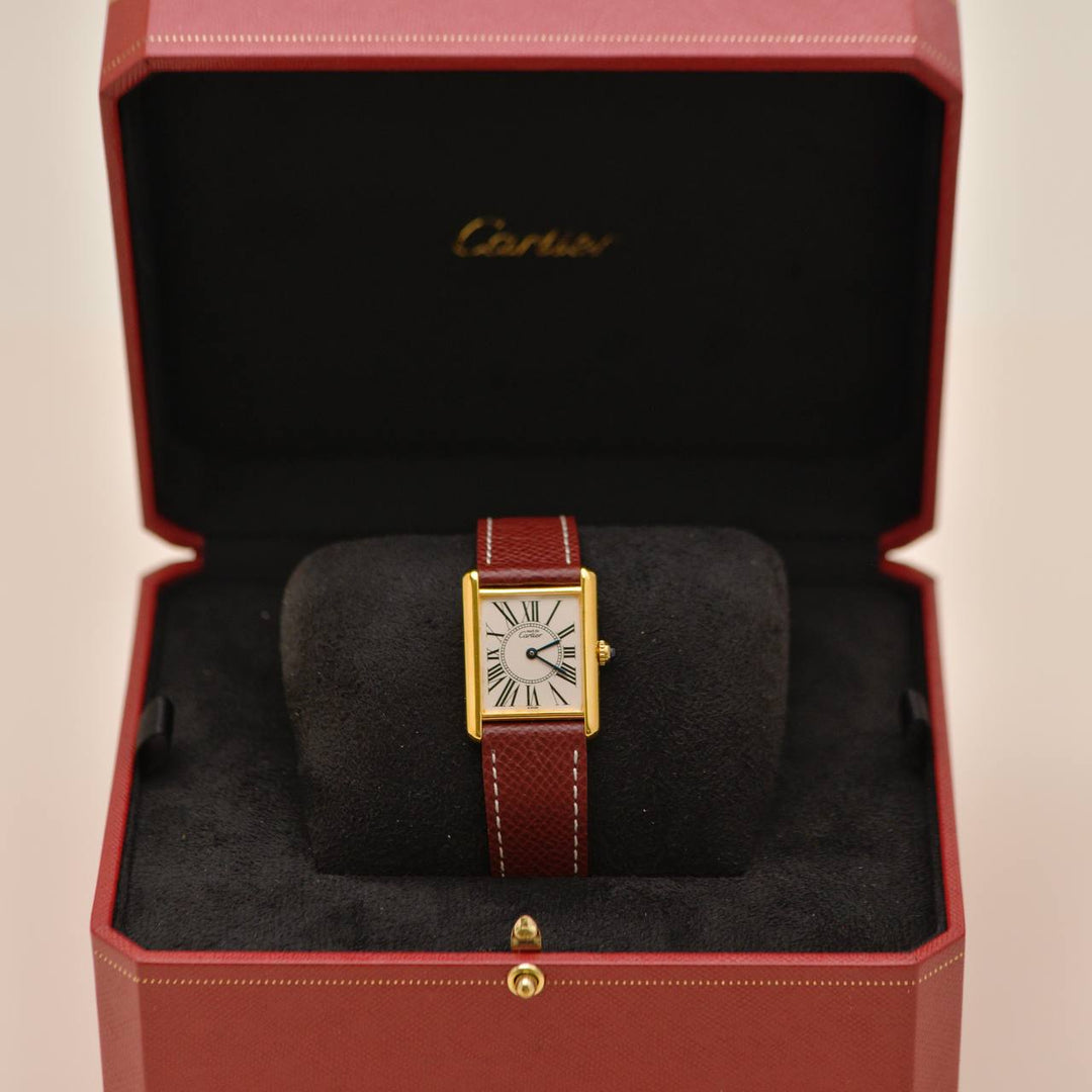 Authentic Preloved Cartier Tank Must Opalan Vermeil Watch Large Model reference W1005654