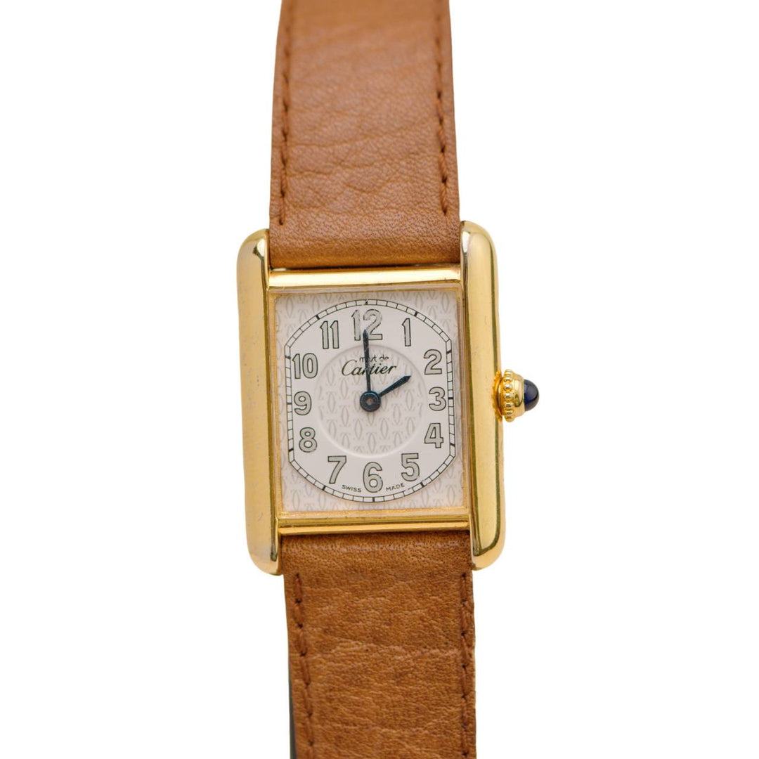 Authentic Preowned Cartier Tank Must Vermeil Watch Small Model reference W1013854