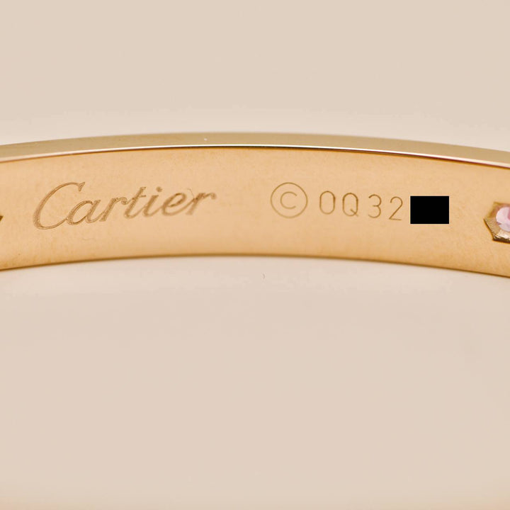 Preloved Cartier Love 4 Pink Sapphire Bracelet 18K Rose Gold