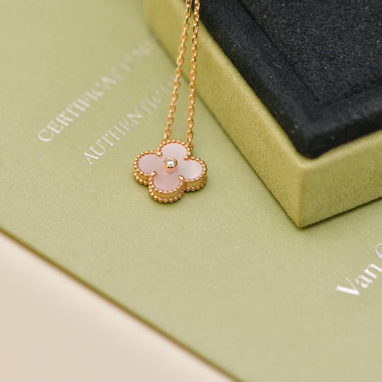 Van Cleef & Arpels 2025 Holiday Pendant Pink Mother of Pearl 18K