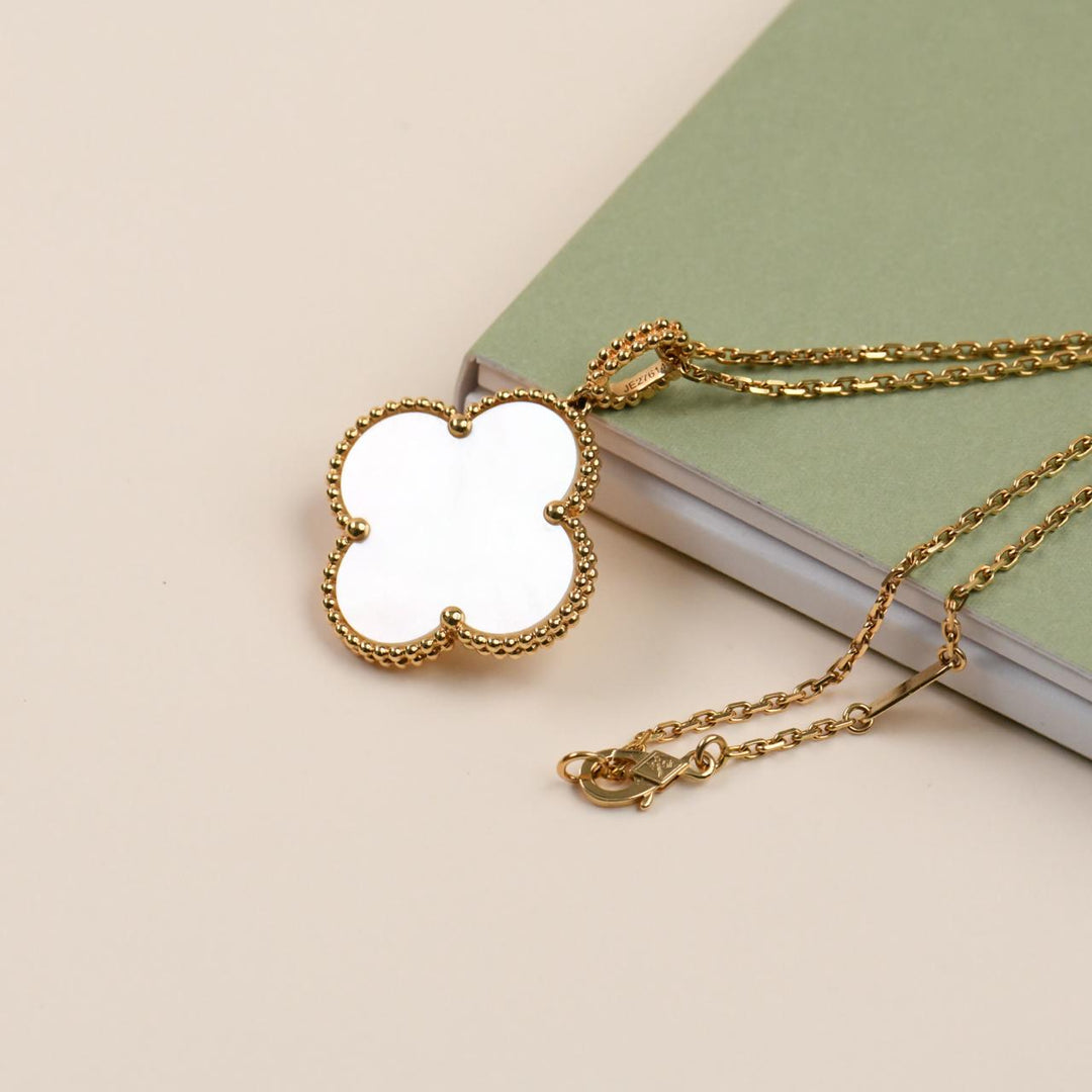Van Cleef & Arpels Magic Alhambra Mother of Pearl Necklace 18k Yellow Gold