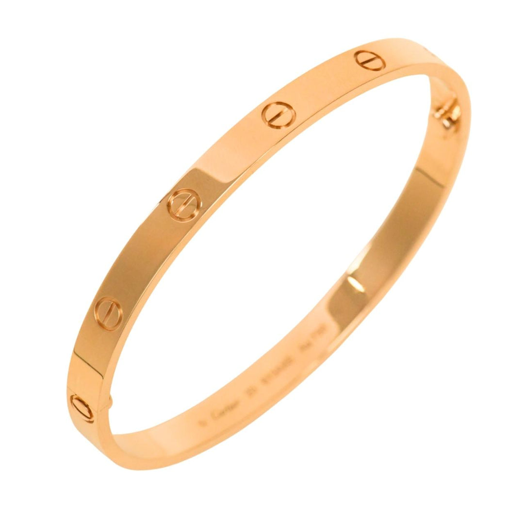 Preowned Authentic Full Set Cartier Love Classic Model Bracelet Size 20 18K Yellow Gold