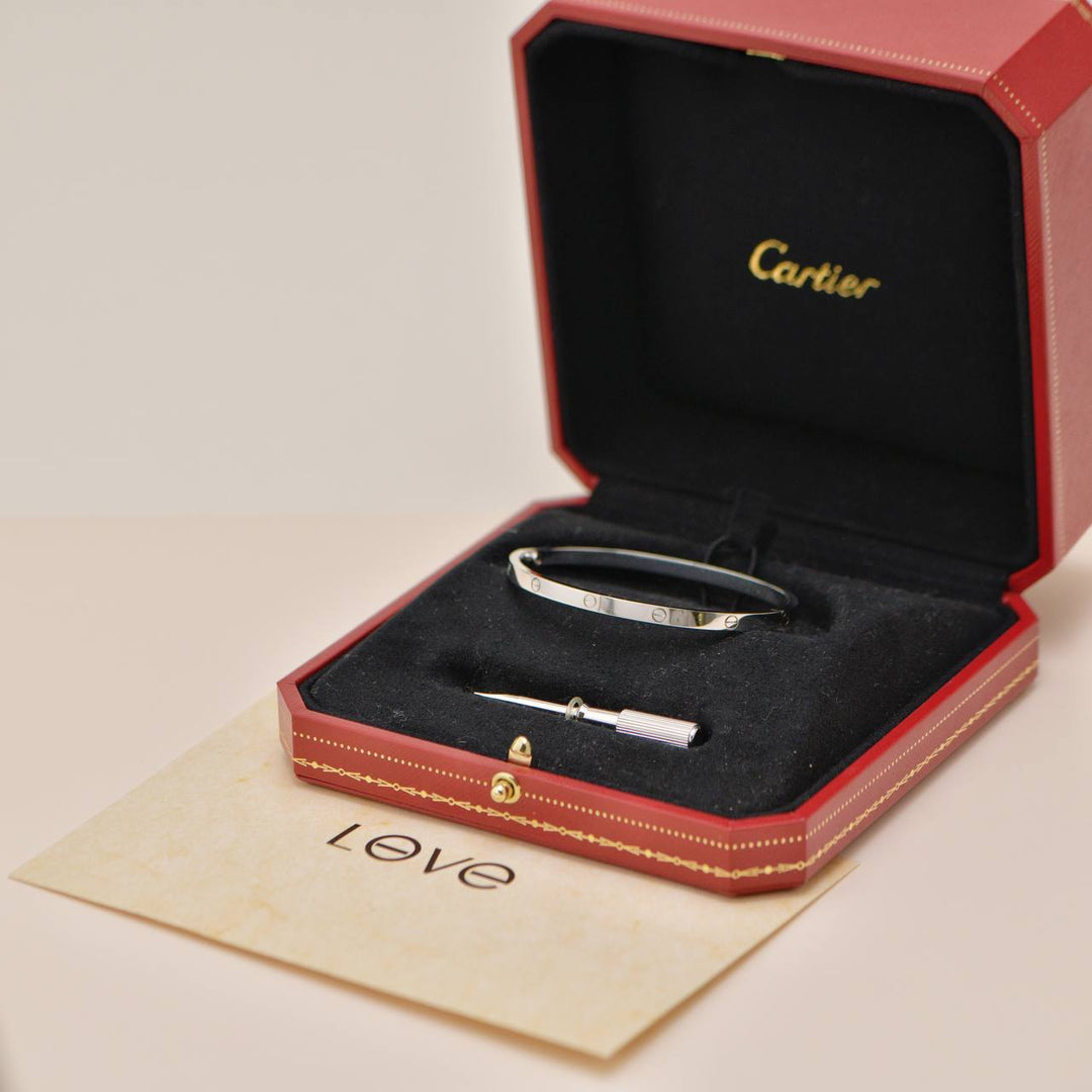 Cartier Love Bracelet Small Model 18K White Gold Size 17
