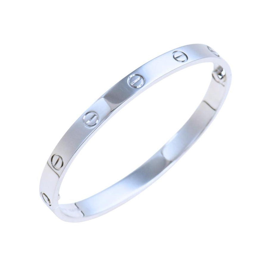 Preloved Authentic Cartier Love Bracelet Classic Model 18K White Gold Size 18