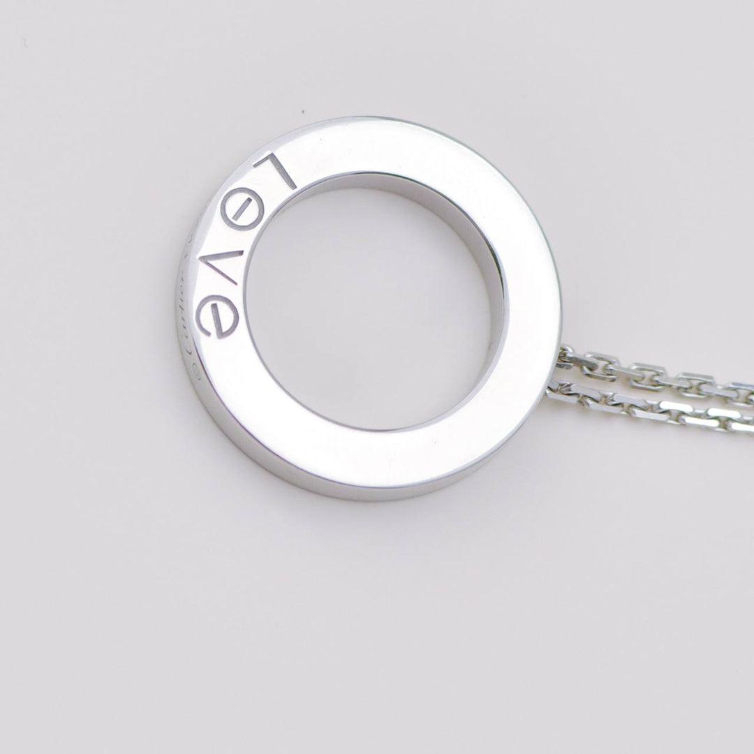 Authentic Second Hand Cartier Love Pavé Diamond 18K White Gold Necklace