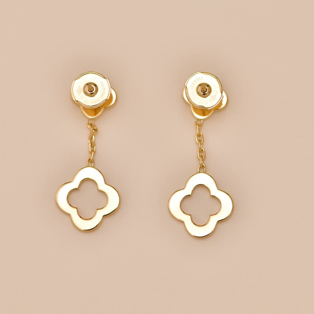 Van Cleef & Arpels Byzantine Alhambra Earrings 18K Yellow Gold