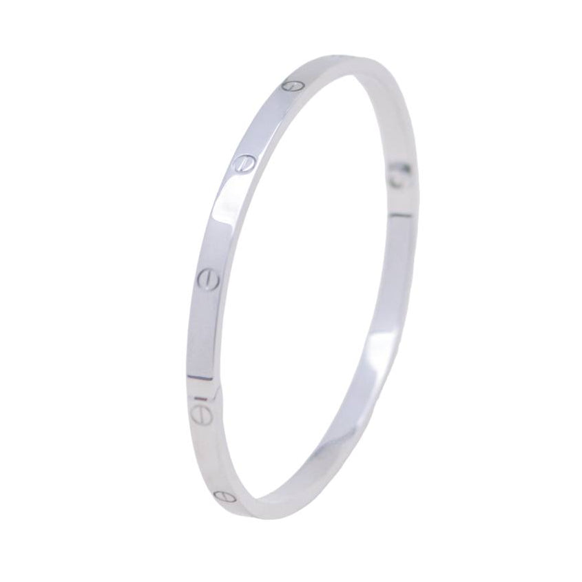 Preloved Authentic Full Set Cartier Love Bracelet Small Model 18K White Gold Size 18