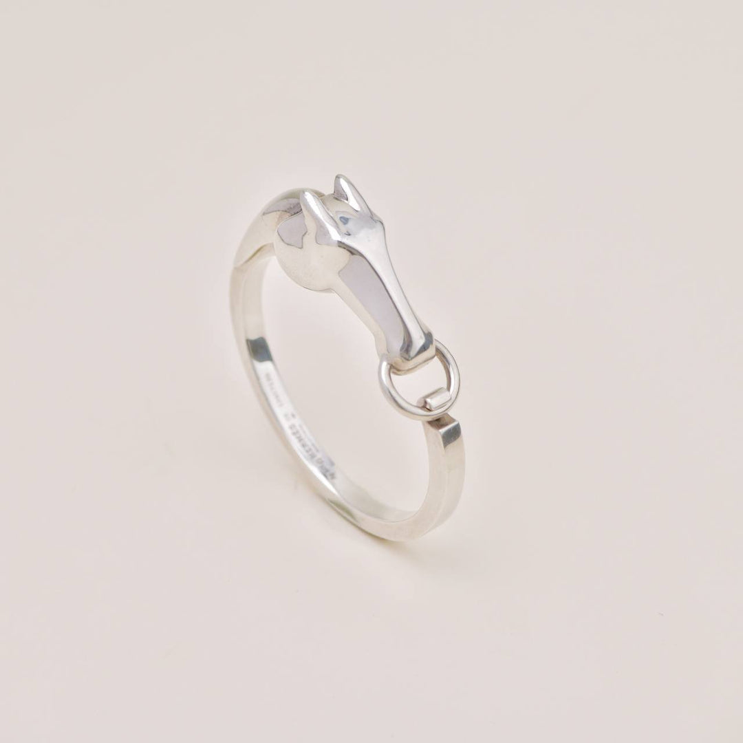 Preloved Authentic Hermès Galop Horse Head Silver Small Model Bracelet