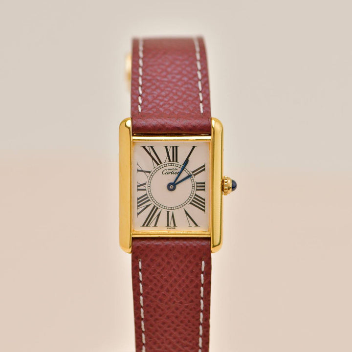 Authentic Used Cartier Tank Must Opalan Vermeil Watch Large Model reference W1005654