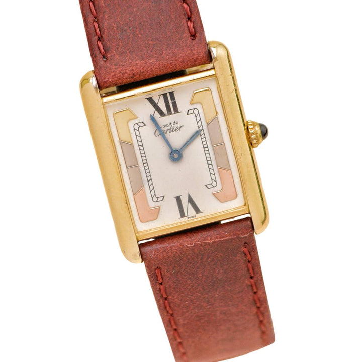 Authentic Used Cartier Tank Must Vermeil Watch Large Model, reference W1006254