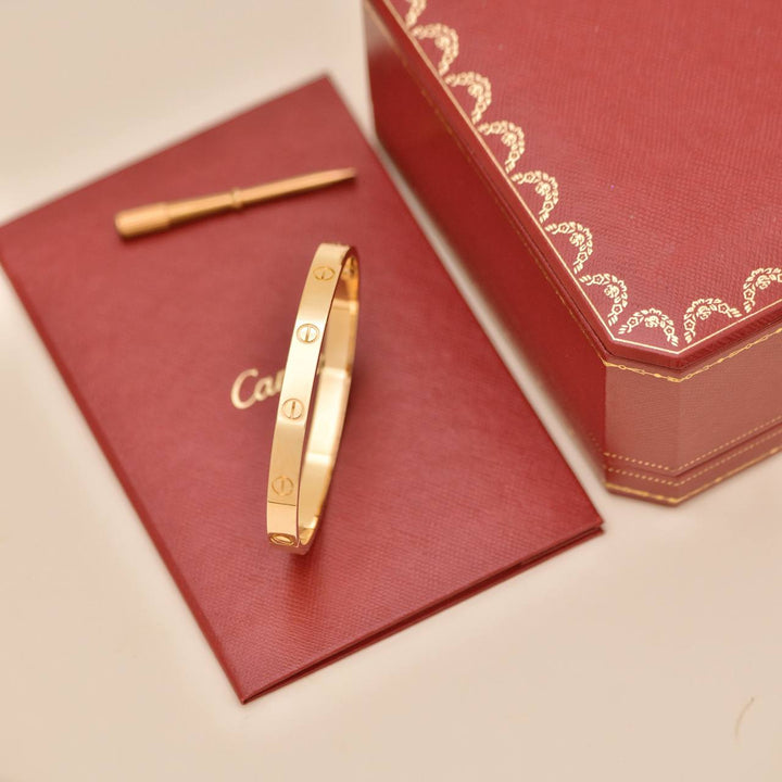 Preloved Cartier Love Bracelet Classic Model 18K Yellow Gold Size 18
