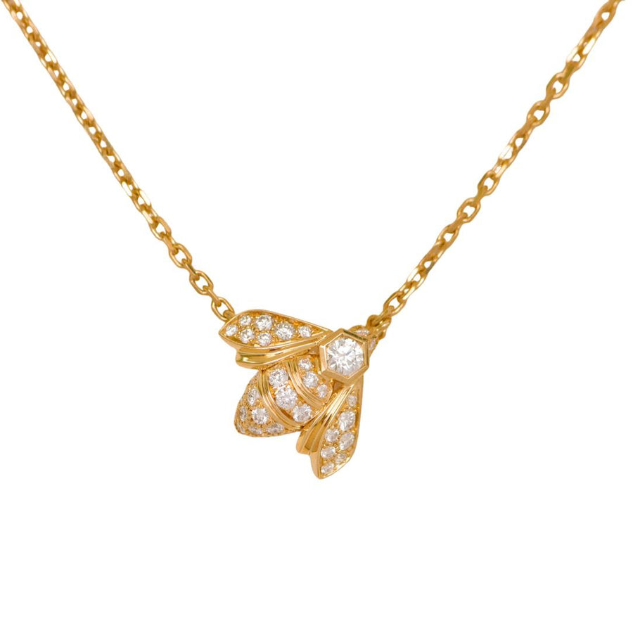 Authentic Full set Preloved Chaumet Bee de Chaumet Diamond Necklace 18K Yellow Gold