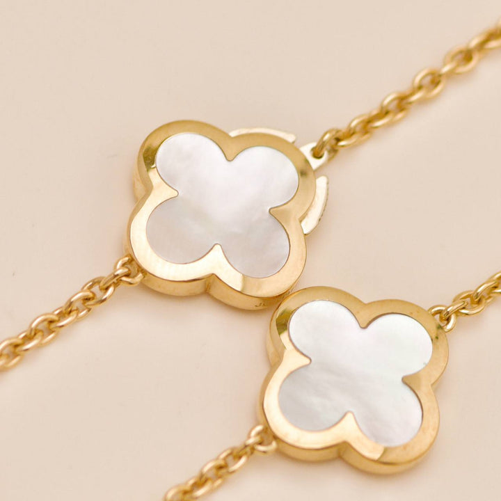 Authentic Second Hand Van Cleef Pure Alhambra Bracelet Mother of Pearl 18K Yellow Gold