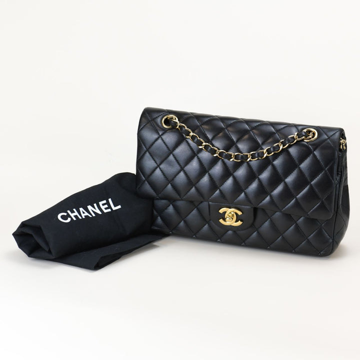 Chanel Medium Double Classic Flap Lambskin GHW Bag