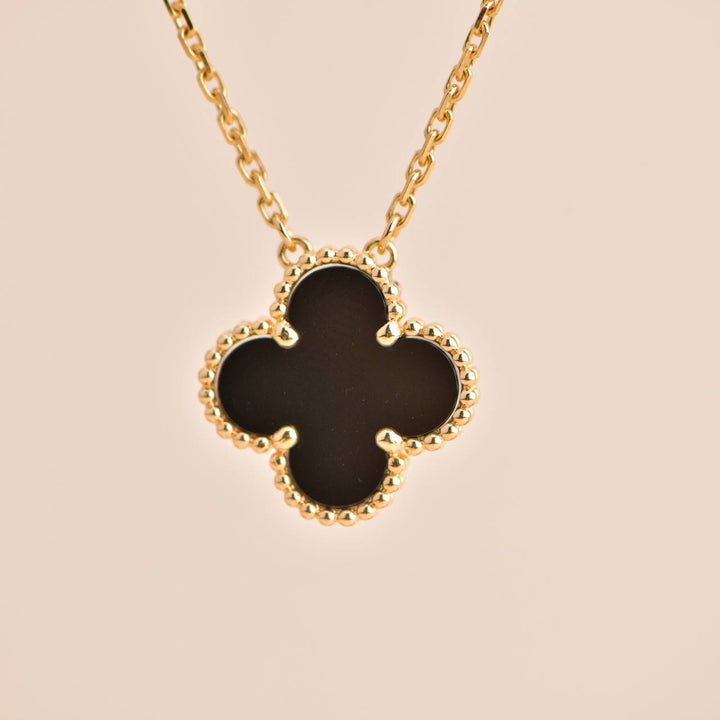 Van Cleef & Arpels Onyx Vintage Alhambra Pendant