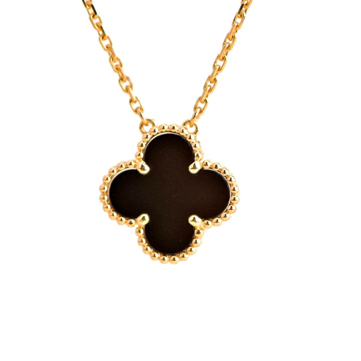 Van Cleef & Arpels Onyx Vintage Alhambra Pendant