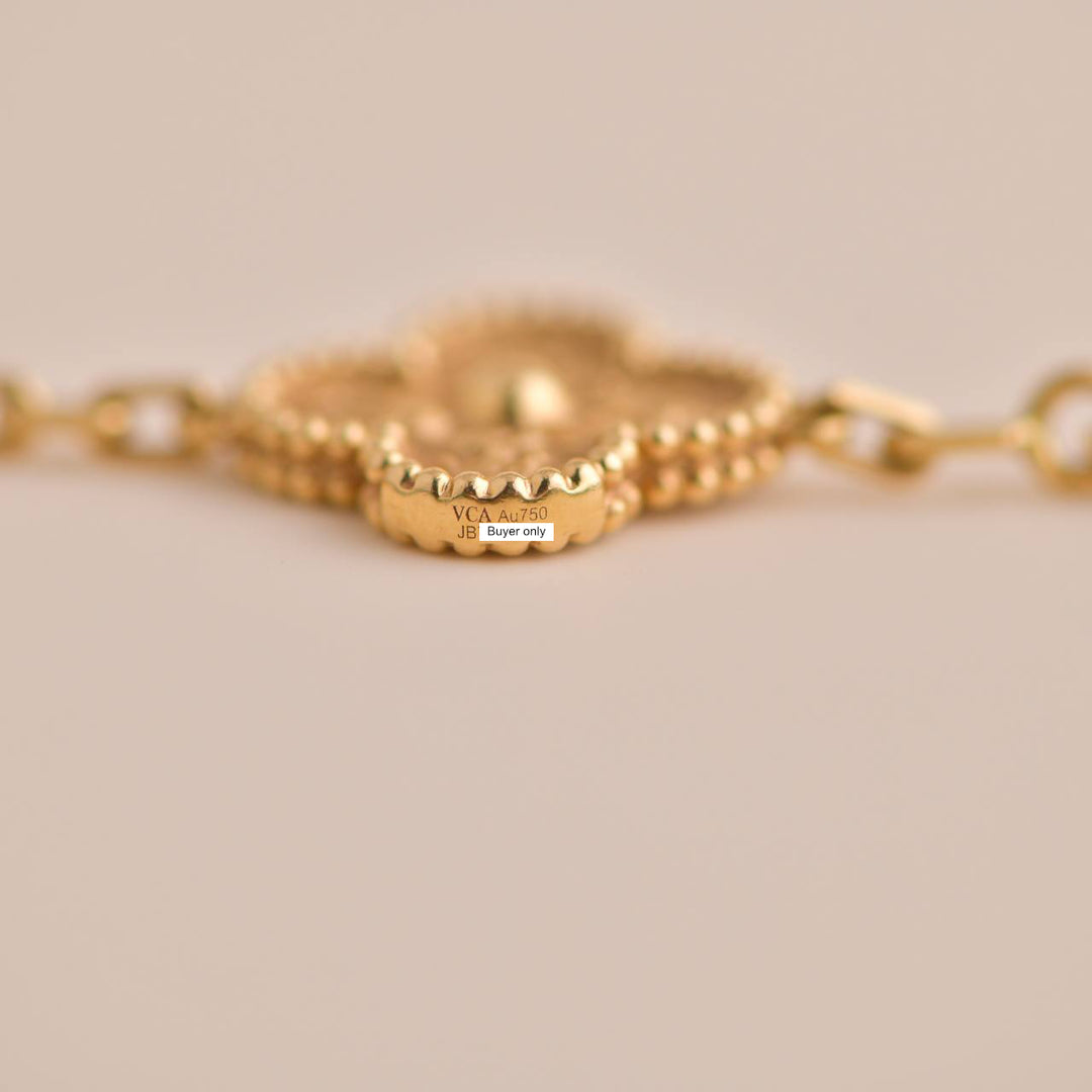 Van Cleef & Arpels Vintage Alhambra 5 Motifs Yellow Gold Bracelet