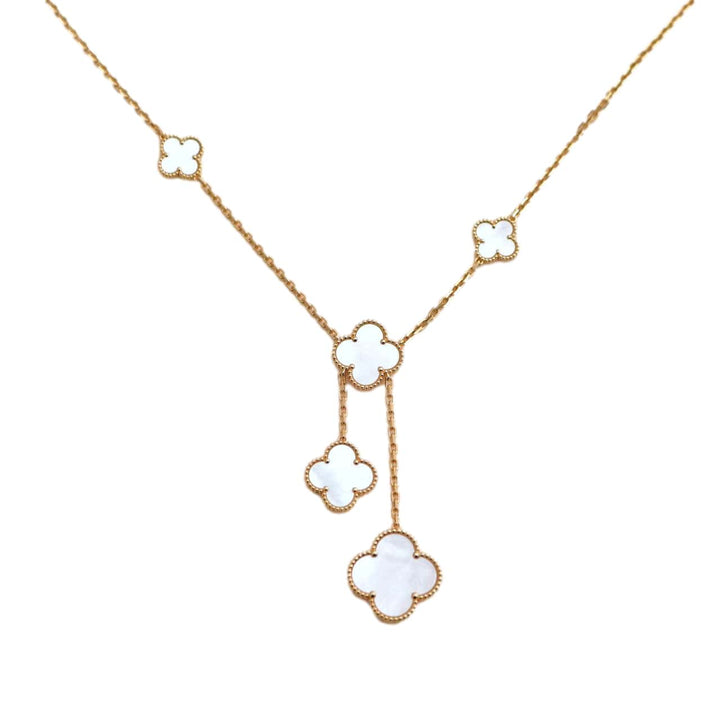 Van Cleef & Arpels Mother of Pearl Magic Alhambra Yellow Gold Necklace