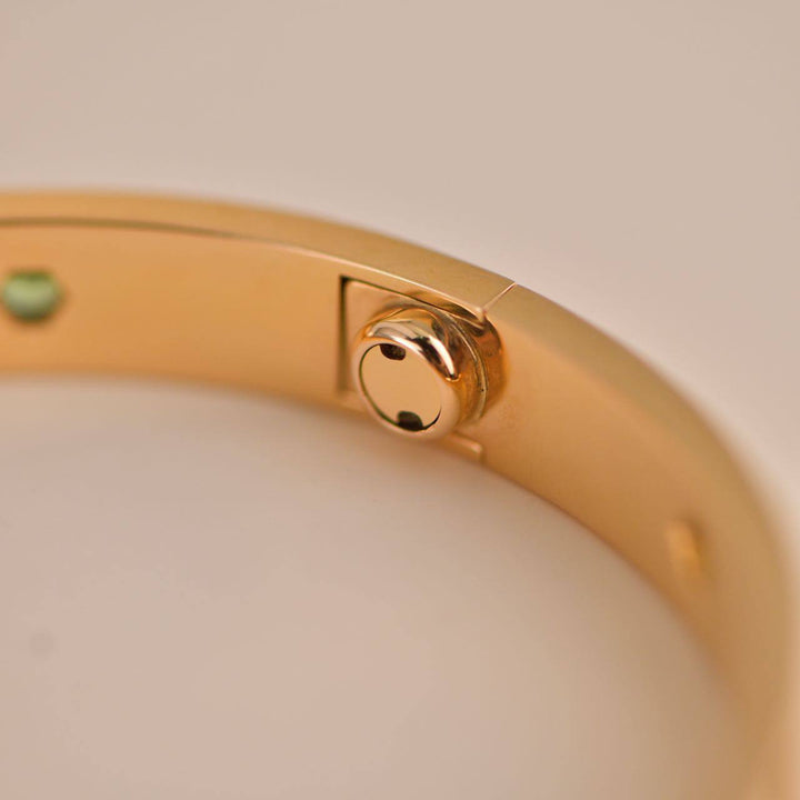 Cartier Love Bracelet 10 Multi Gemstone Rose Gold Size 17