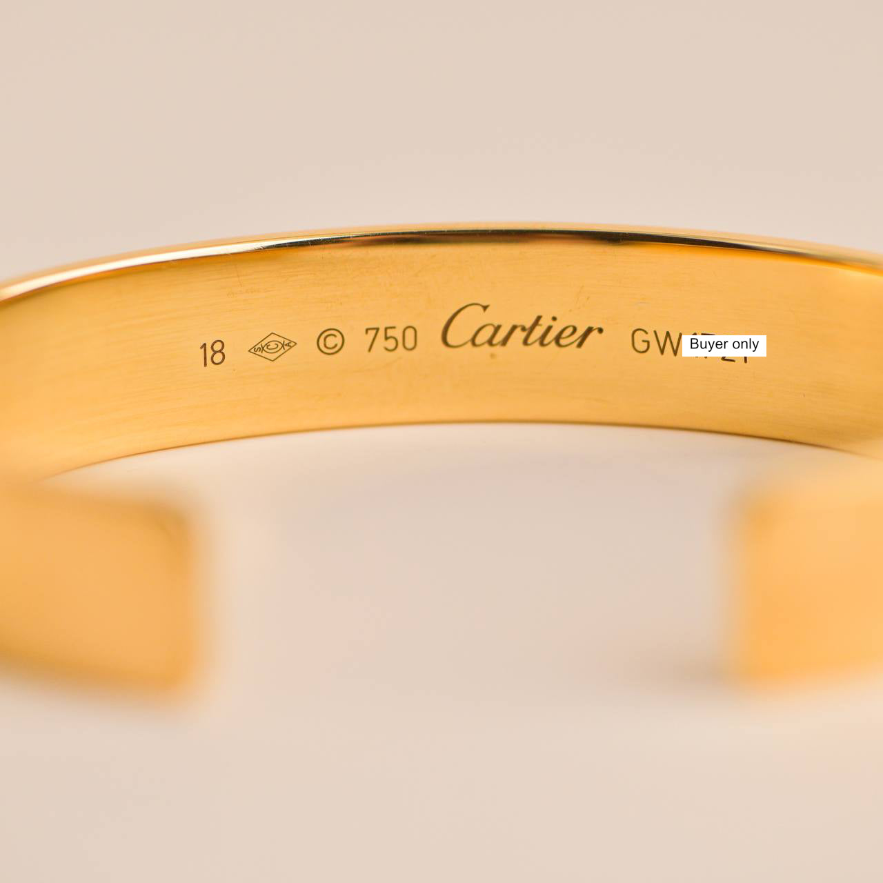 Cartier Love Bracelet Cuff Yellow Gold Wide XL Size 18 Dandelion