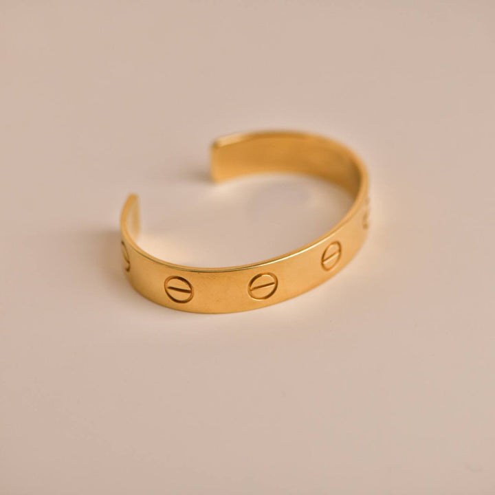 Cartier Love Bracelet Cuff Yellow Gold Wide XL Size 18