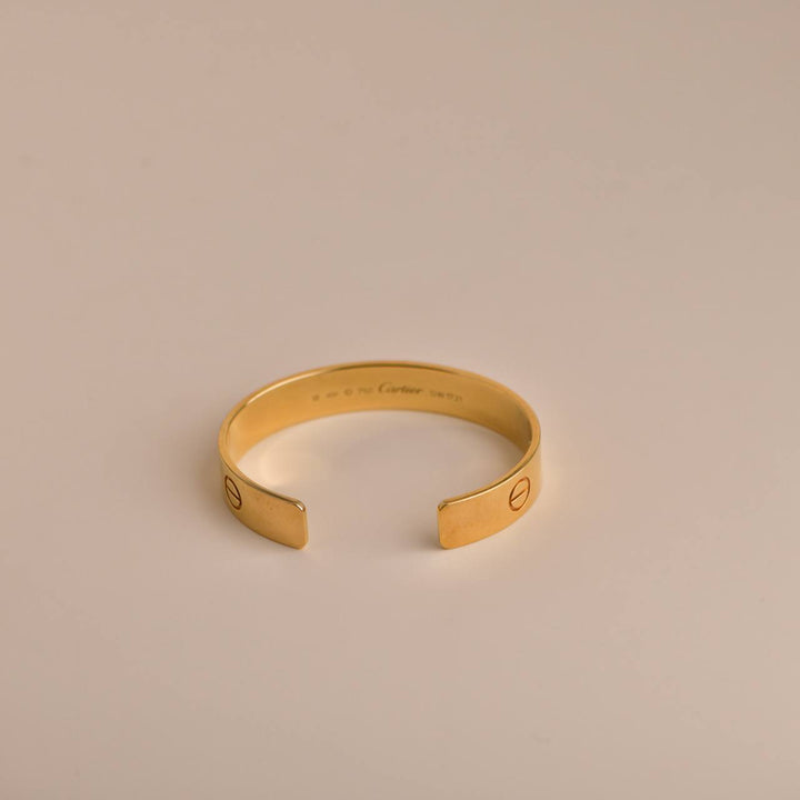 Cartier Love Bracelet Cuff Yellow Gold Wide XL Size 18