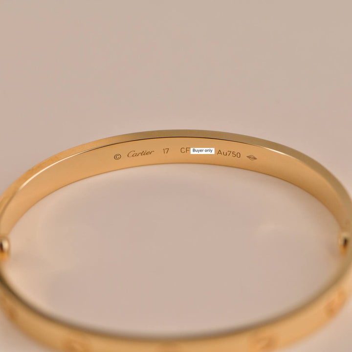 Cartier Love Bracelet 18K Yellow Gold Size 17