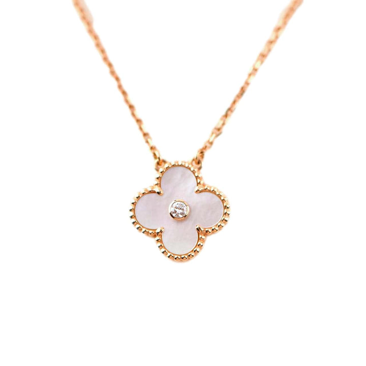 Van Cleef & Arpels Limited Edition Diamond Mother of Pearl Alhambra Pendant