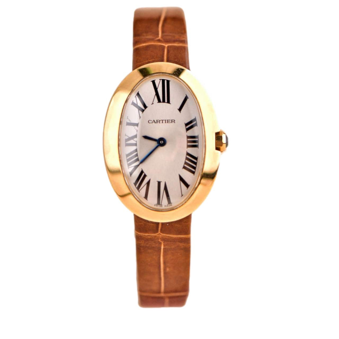 Cartier Baignoire Small Model 18k Yellow Gold on Leather W8000009