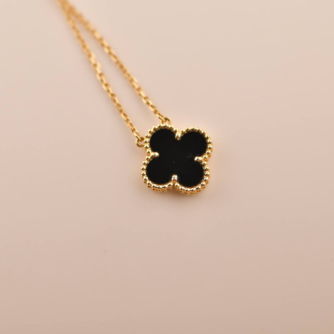 Van Cleef & Arpels Onyx Vintage Alhambra Pendant