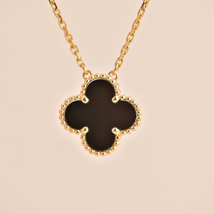 Van Cleef & Arpels Onyx Vintage Alhambra Onyx Pendant