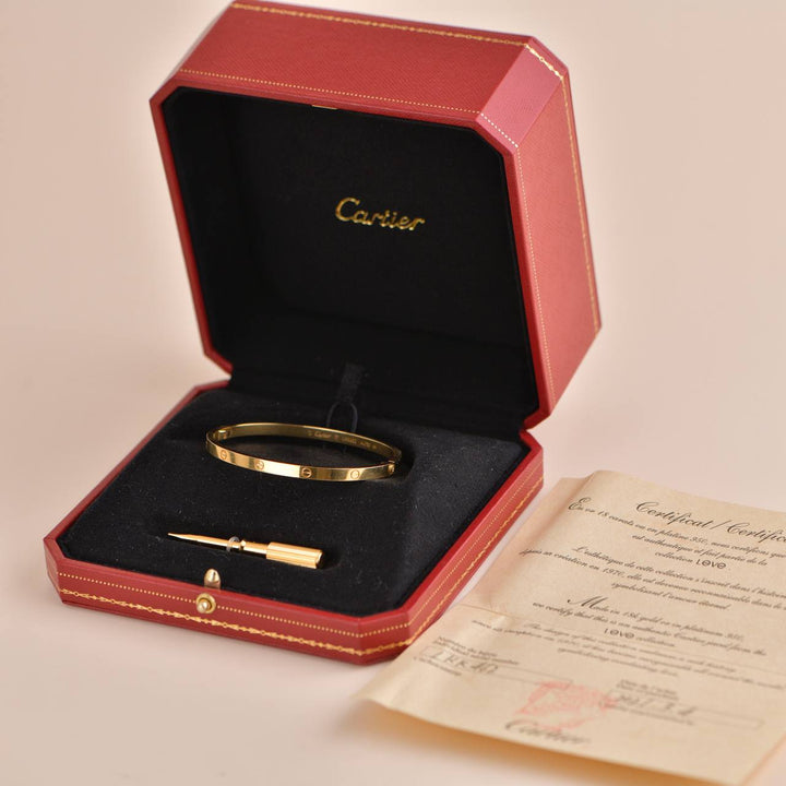 Cartier Love Bracelet Small Model 18K Yellow Gold Size 17