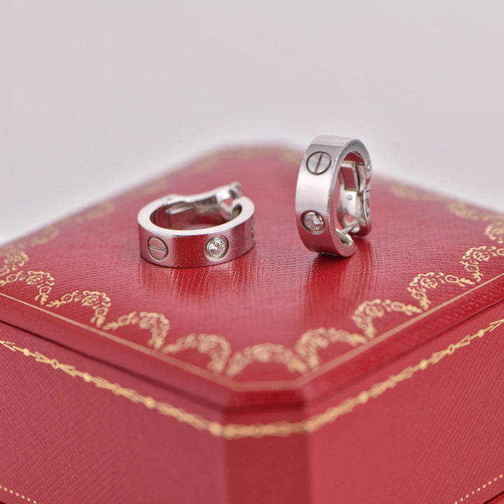 Cartier LOVE 18K White Gold Diamond Earrings