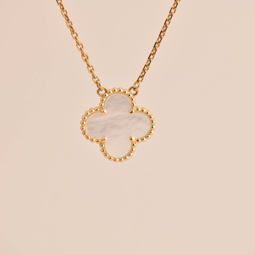 Van Cleef & Arpels Mother of Pearl Alhambra Yellow Gold Pendant