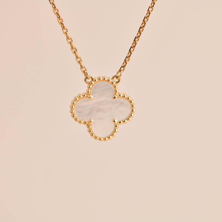 Van Cleef & Arpels Mother of Pearl Alhambra Yellow Gold Pendant