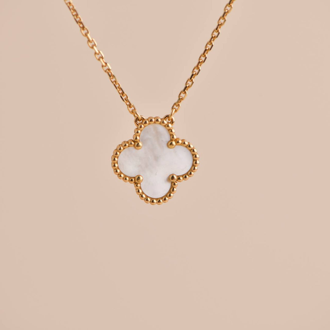 Van Cleef & Arpels Mother of Pearl Alhambra Yellow Gold Pendant