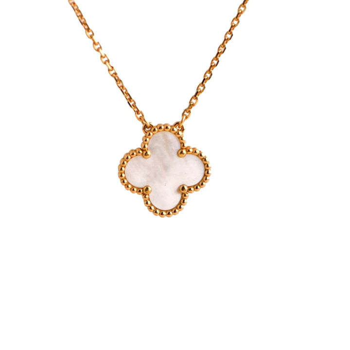 Van Cleef & Arpels Mother of Pearl Alhambra Yellow Gold Pendant